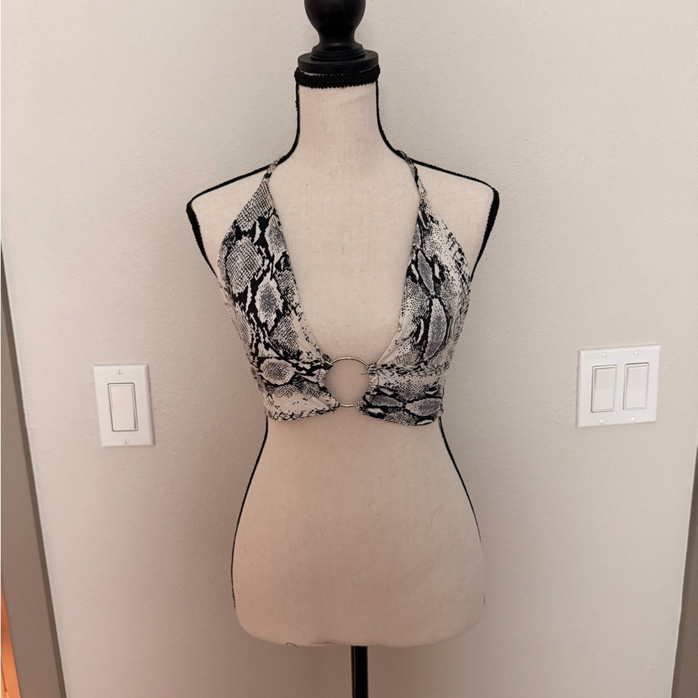 Snakeskin Halter Top